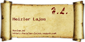 Heizler Lajos névjegykártya